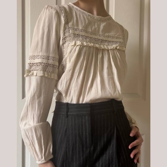Ornate Ruffle Blouse by American Eagle, Women’s size S | Vintage-Style Blouse - Picture 1 of 6